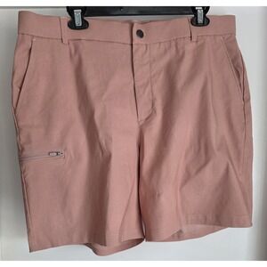 NWT PUDOLLA Men Shorts Size L Dusty Rose Solid Casual Athleisure Active Bermuda